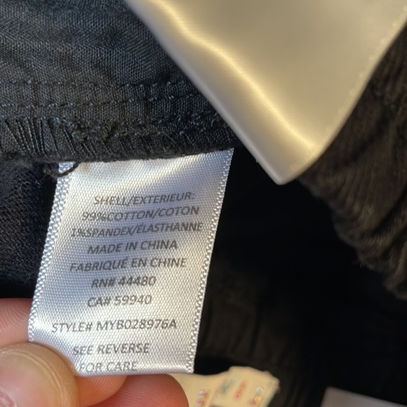 NWT Mid rise Pull-on Shorts XS Tinseltown Black FrayPocket Drawstring Elastic - Picture 11 of 14